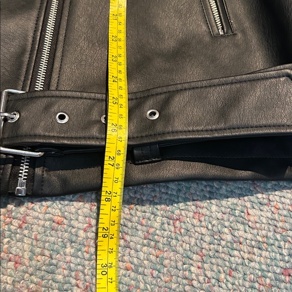 NWT Noisy may Black Leather Jacket SIZE 18 - Picture 10 of 14